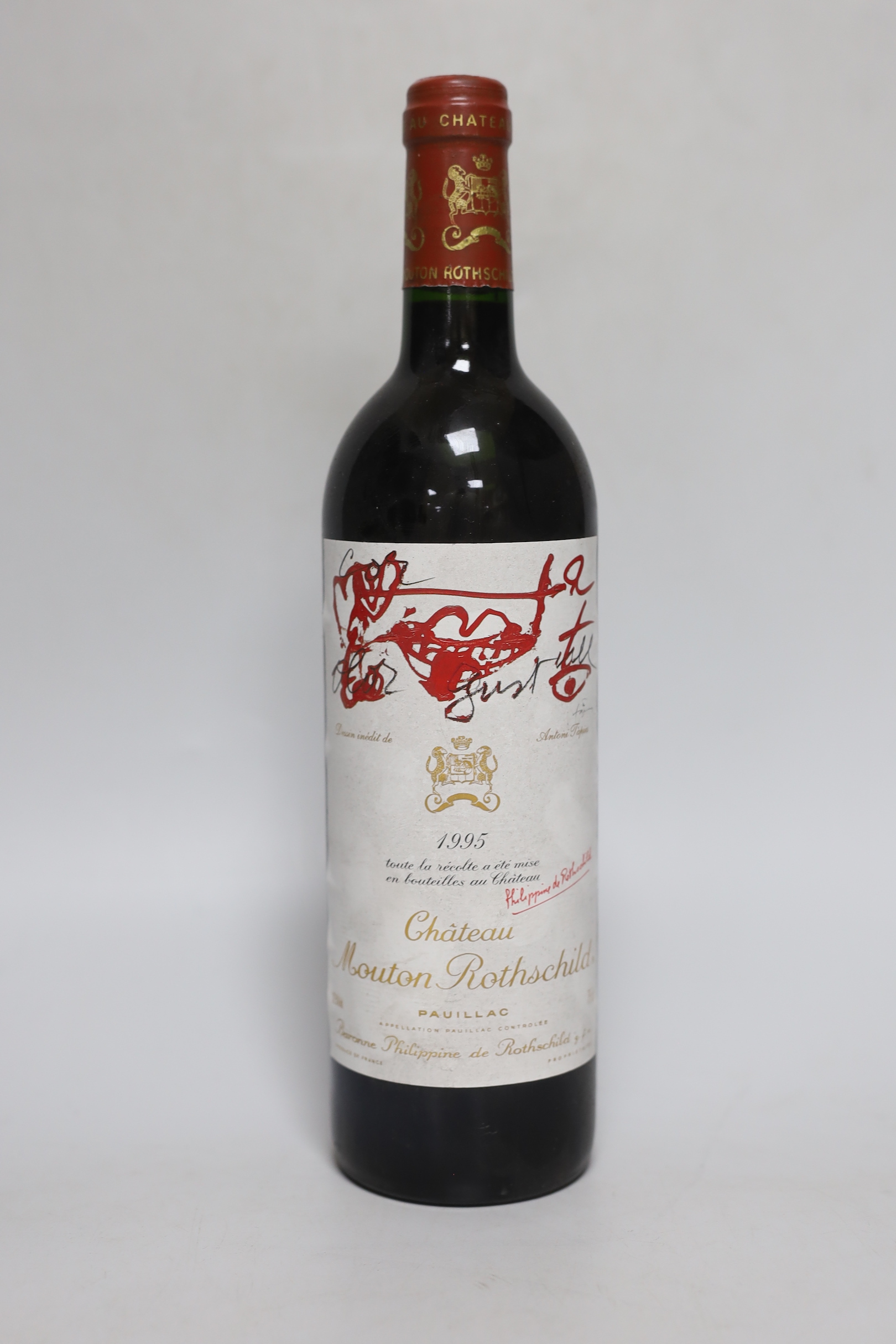 A bottle of 75cl 1995 Chateau Mouton Rothschild Pauillac